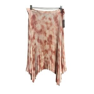 Vince Camuto Pleated Pink Marbled Skirt 2X NWT